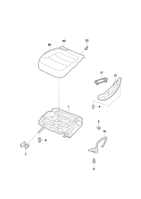 5QJ881105B-Seat tray with power height