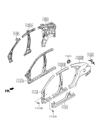 71402B3000-PILLAR ASSY-CTR INR RH