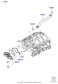 AT4Z8A505A-RADIATOR HOSE W124/E200/E220
