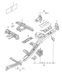7P0803401A-Rail with stiffener and weld nut