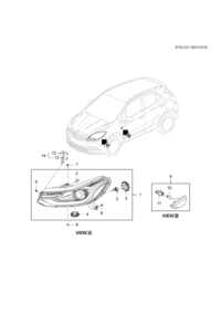 42566036-Headlamp (sunroof sub) (incl 2-6)