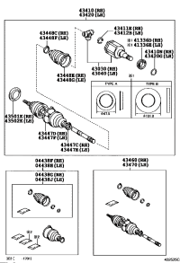 044270K020-BOOT KIT, FRONT DRIVE SHAFT, IN & OUTBOARD, RH/LH