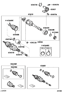 044270R080-BOOT KIT, FRONT DRIVE SHAFT, IN & OUTBOARD, RH/LH