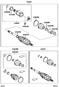 044380R030-Boot kit, front drive inboard joint, rh/lh