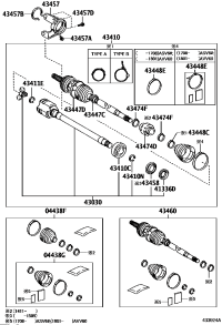0443744040-BOOT KIT, FRONT DRIVE SHAFT INBOARD JOINT, RH/LH