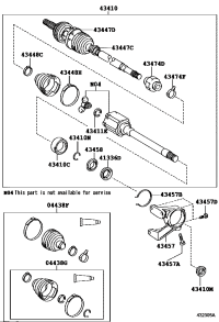 044270T030-BOOT KIT, FRONT DRIVE SHAFT, IN & OUTBOARD, RH