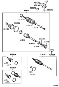0443807010-BOOT KIT, FRONT DRIVE SHAFT INBOARD JOINT, RH/LH
