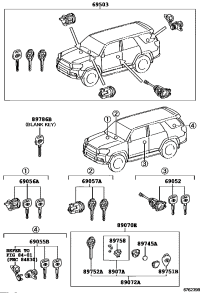 6905642100-CYLINDER & KEY SET, GLOVE COMPARTMENT LOCK