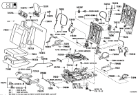 7169360120C0-Cover, rear seat cushion hinge, no.3