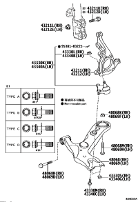 432110F030-KNUCKLE, STEERING, RH