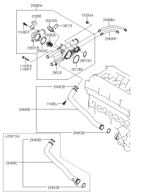 254682G000-HOSE ASSY-WATER TO TH/BODY