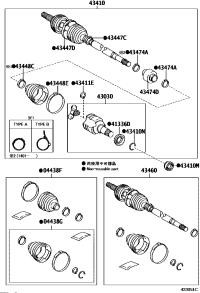 044270D185-BOOT KIT, FRONT DRIVE SHAFT, IN & OUTBOARD, RH