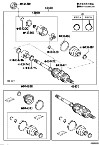 044280D175-BOOT KIT, FRONT DRIVE SHAFT, IN & OUTBOARD, LH
