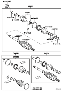 4342002G90-SHAFT ASSY, FRONT DRIVE, LH