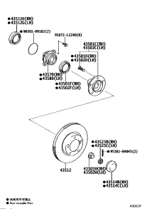 4351434020-Cap, front axle hub grease, rh/lh