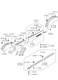 877132E000-Garnish assy-fender side, lh