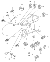 1J1959565F-Switch, power adjustable, heatable outer mirror