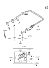 2750137A00-CABLE SET-SPARK PLUG