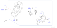 440205BC6A-Plate assy-rear brake, rh