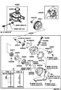 0444634010-GASKET KIT, POWER STEERING PUMP