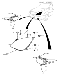 9030592-Head lamp (w/stop lamp & turn signal lamp) (including 4-7)