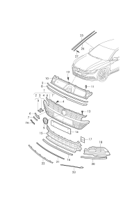 L3GG853651DRYP-Radiator grille with strip