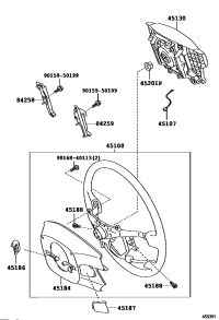 4513060610E0-BUTTON ASSY, HORN