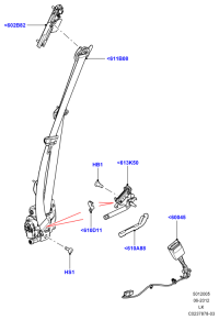 LR037424-S/BELT ASSY-RR CLR 3PT LH
