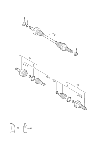 7P0501201G-Shaft, half swing