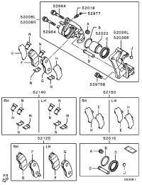 4605A909-CALIPER KIT,RR BRAKE,LH