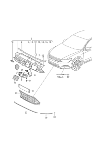 3G0853651G-GRILLE RADIATOR