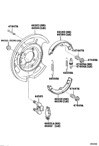 4740532010-Screw set, shoe adjusting, rh (for parking brake)