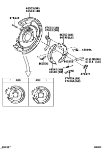 4650432020-PLATE SUB-ASSY, PARKING BRAKE, LH