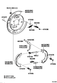 90016DY028-Spring, tension, no.2 (for parking brake shoe return)