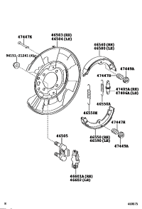 4653050041-Shoe assy, parking brake no.1, rh/lh