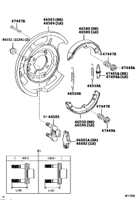 4653030011-Shoe assy, parking brake no.1, rh/lh