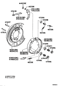 4654028020-Shoe assy, parking brake no.1, rh/lh