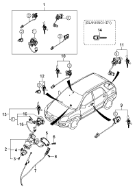 819001FD00-KEY SUB SET-STEERING LOCK