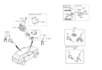 81900D9D00-KEY SUB SET-STEERING LOCK