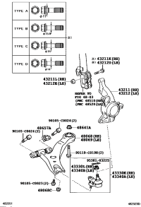 4806806140-Arm sub-assy, front suspension, lower no.1 rh