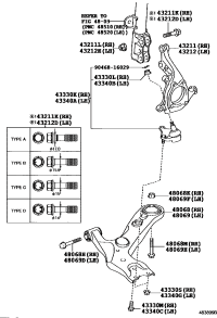 90105C0060-Bolt (for front lower ball joint), rh/lh