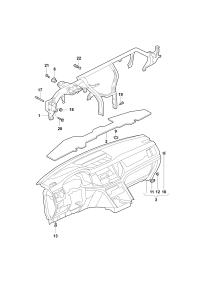 3CG857017-Member, instrument panel cross