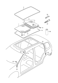 3AF877055B-Lid, sliding glass roof