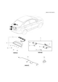9056043-Harness, license lamp & rr object sensor (2.195)