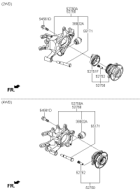 52750C0100-Hub assy-rr wheel