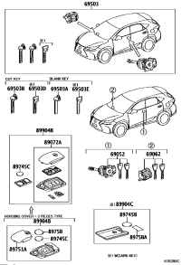 6905650160-Cylinder & key set-glove box lock