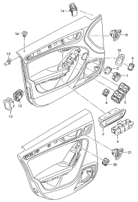 8K0959831B-Knob, for hood lock operatio