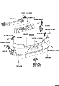 520230D070-REINFORCEMENT, REAR BUMPER, NO.1