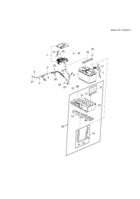 84090552-Power distribution unit, engine room fuse box battery
