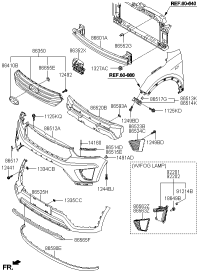 86576C9000-BRACKET-FR BUMPER SIDE UPR,RH
